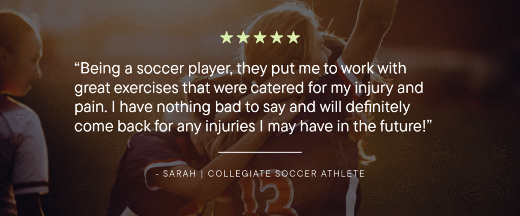 athlete reviews physical therapy practice