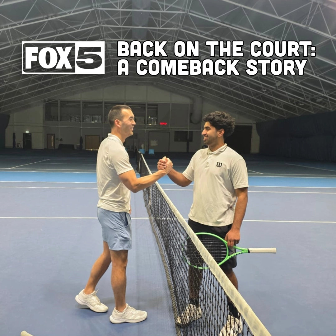 Dr. Haines and tennis player Dilhan together on the tennis court