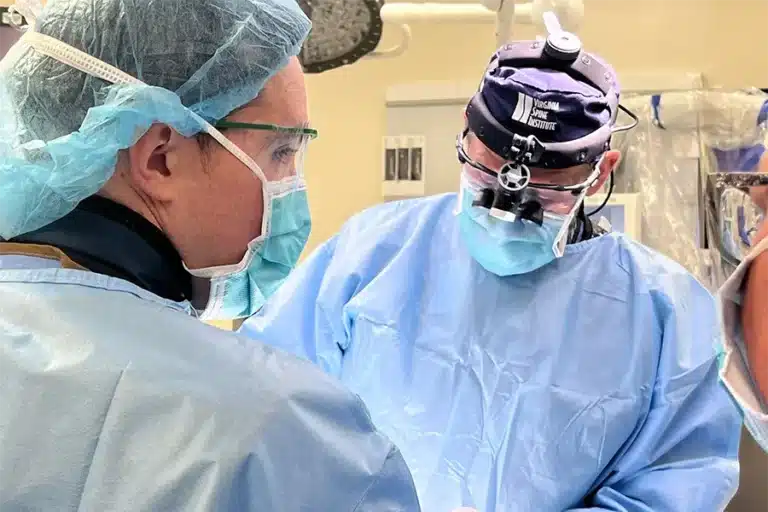 Doctor doing spine surgery