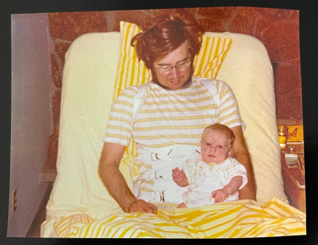 father in spinal bodycast inspires