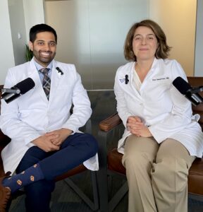 A DO and neurologist sitting for a podcast