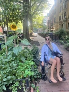 in wheelchair pre vsi surgery