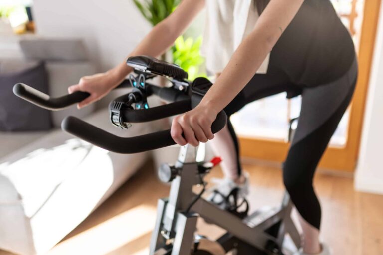 woman on spin cycle bike
