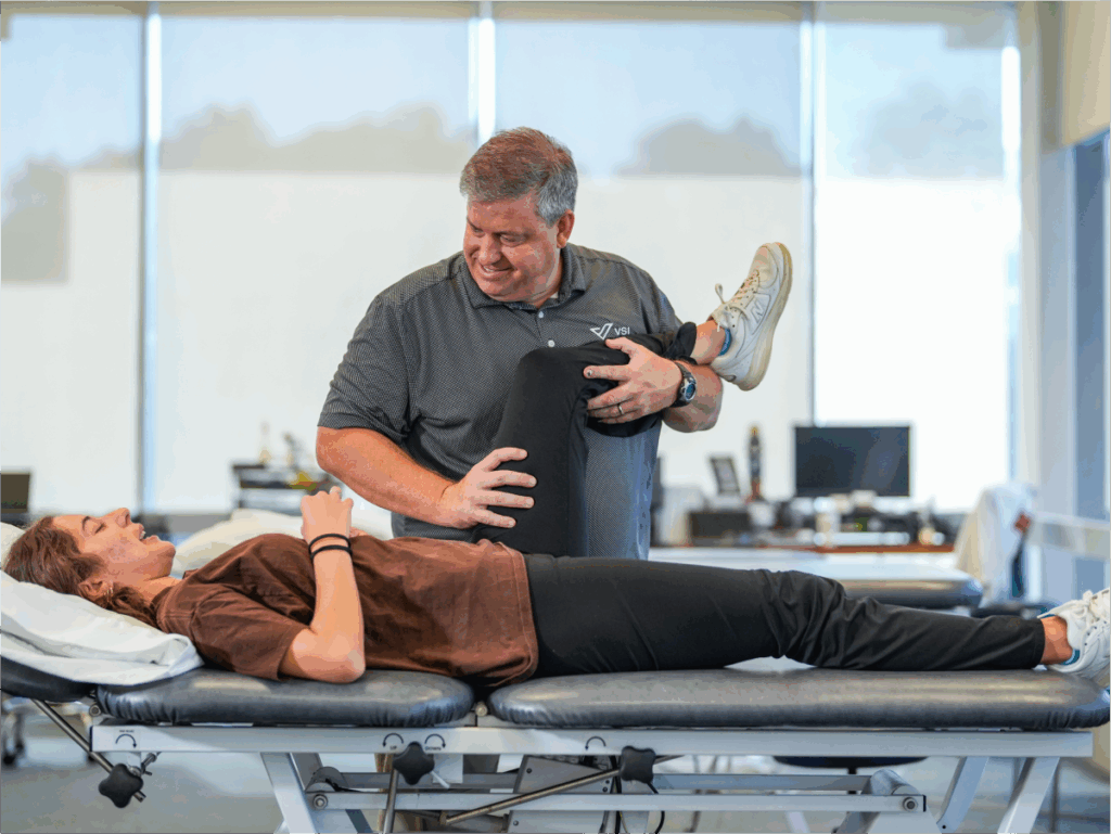 pt manual therapy on a patient