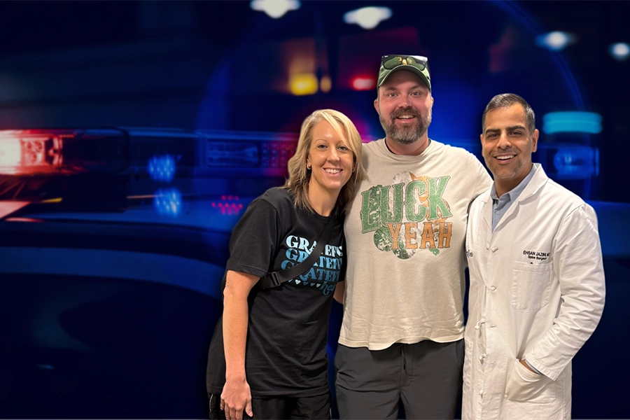 police officer heals from back injury