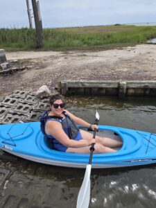 Rachel kayaks again after disc replacement surgery