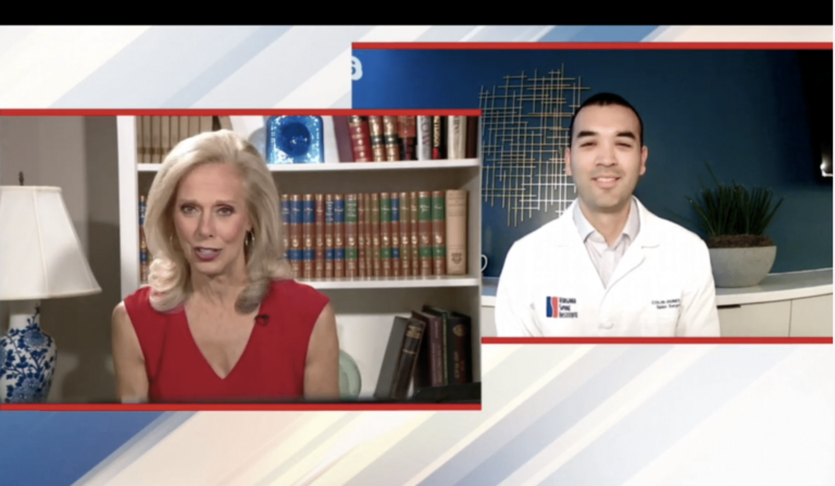 Spine doctor being interviewed on ABC7