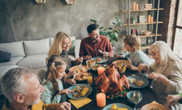 Thanksgiving dinner at the family table