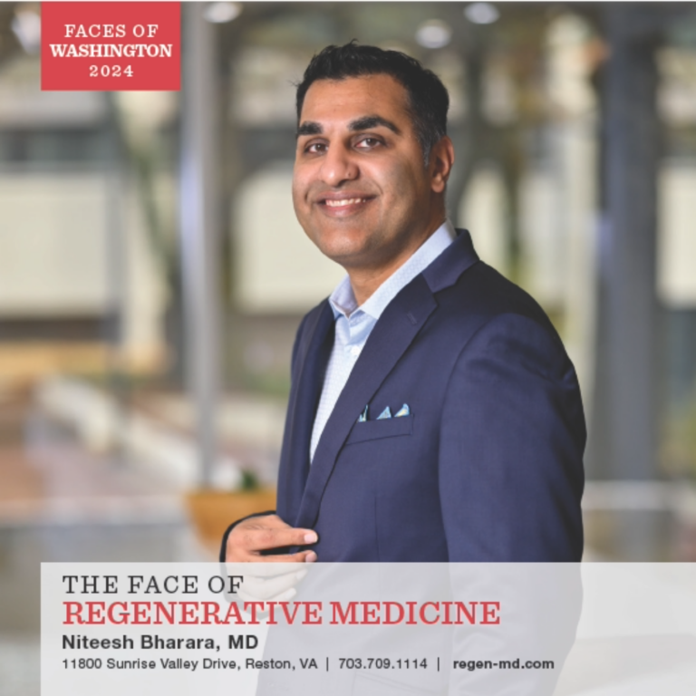 Dr. Bharara Named 2024 Face Of Regenerative Medicine By Washingtonian Magazine