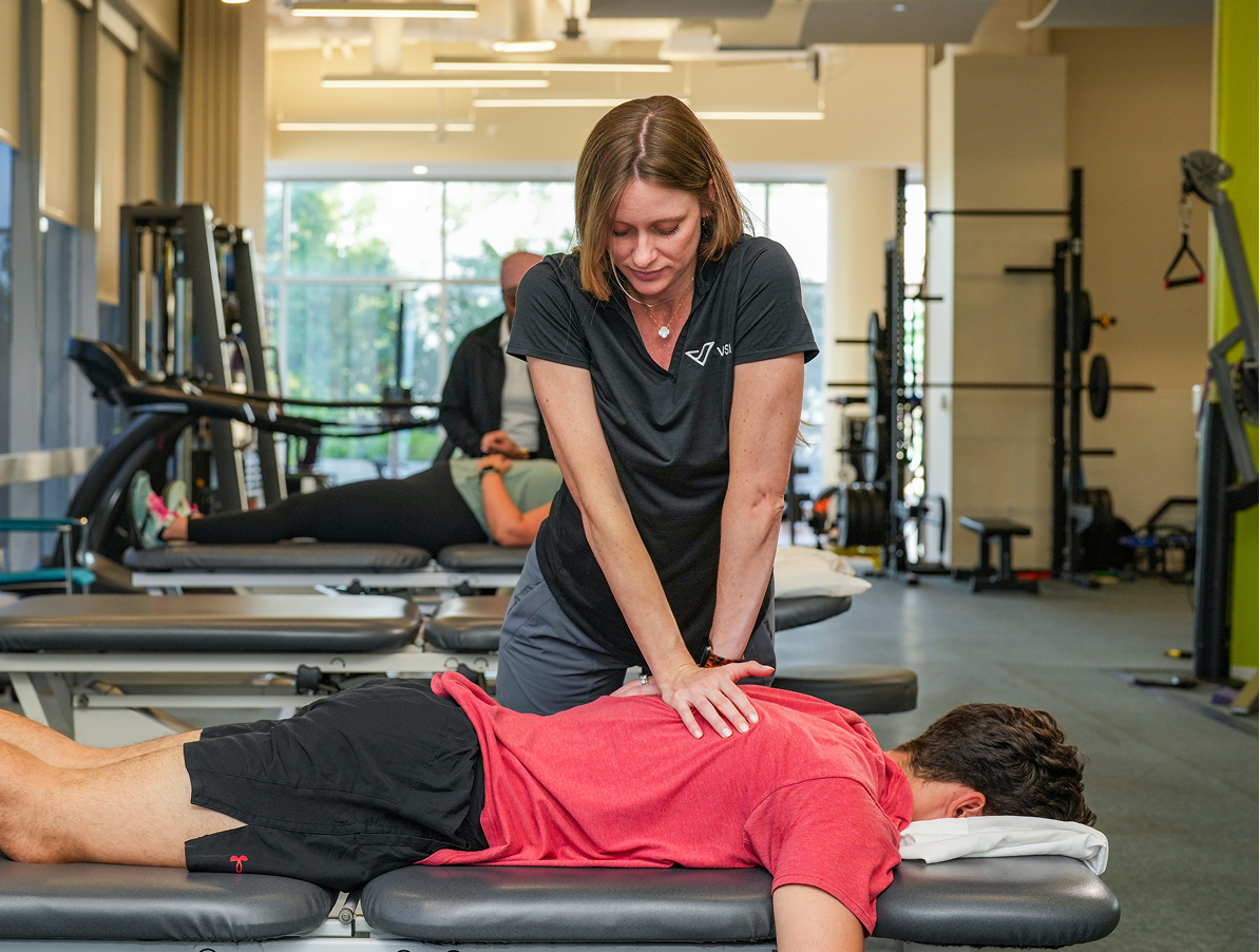 physical therapist doing manual therapy